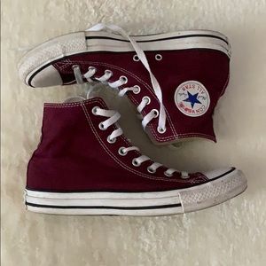 Maroon High Top Converse